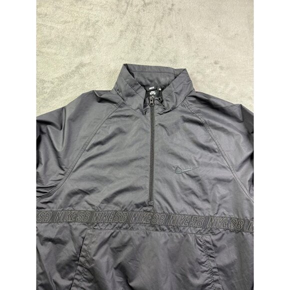 Nike SB Jacket Mens Large Black Half Zip Pullover Windbreaker Skate BV2577 010 - Picture 2 of 11